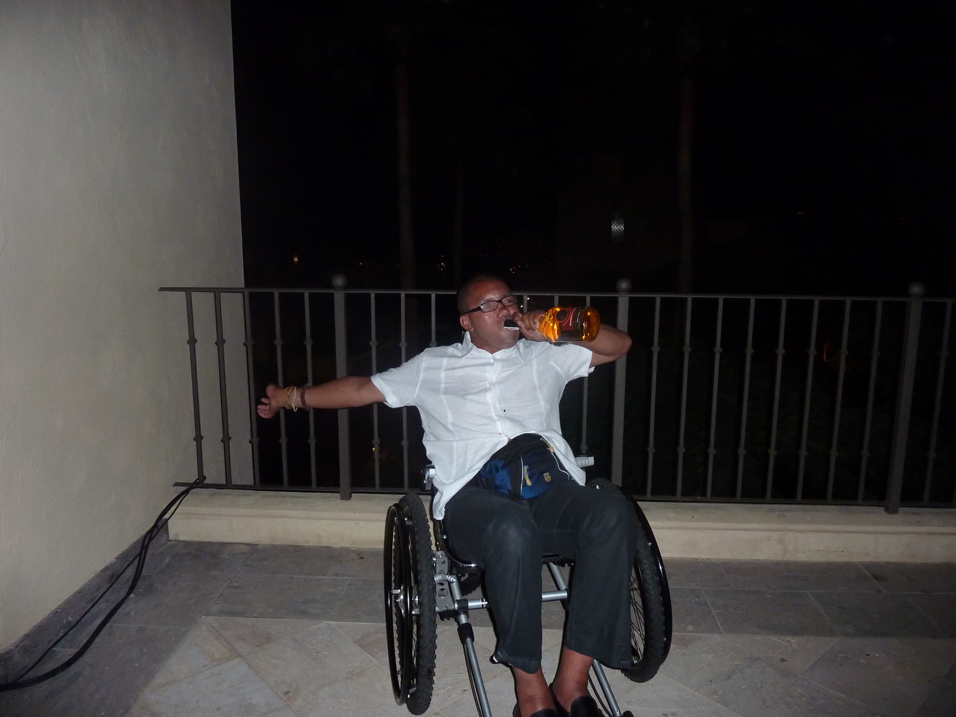 Enjoying a lively night in Spain—still having fun and living life on my own terms.