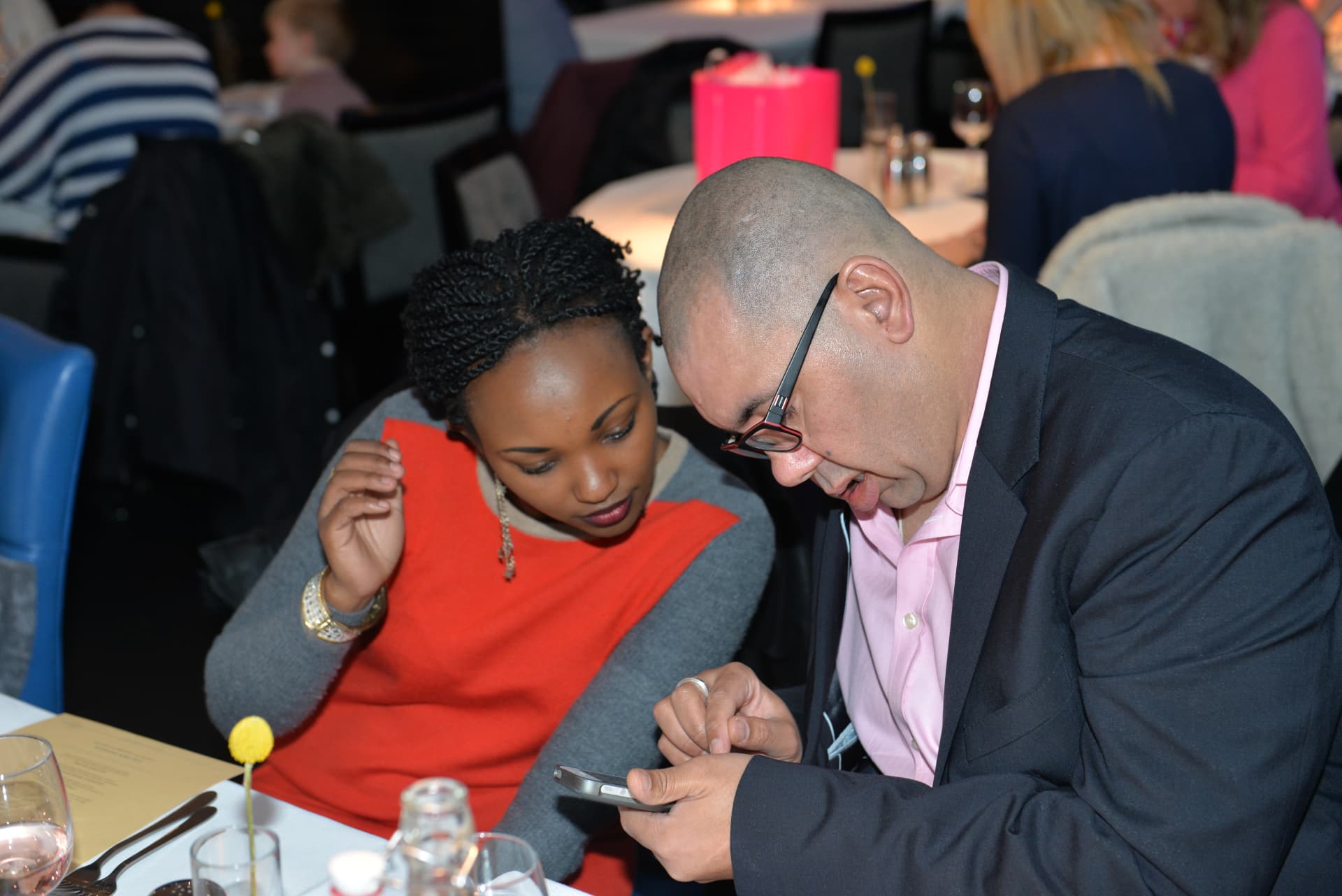 Marie and me enjoying a quiet moment together during my mum's birthday celebration.