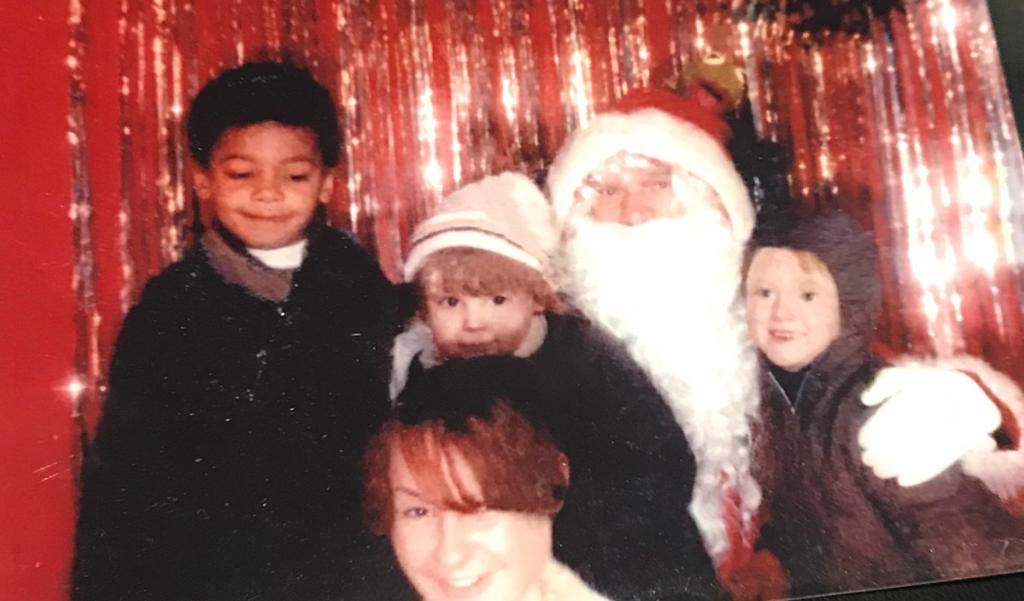 Young Chris bringing his own style to Christmas in 1982.