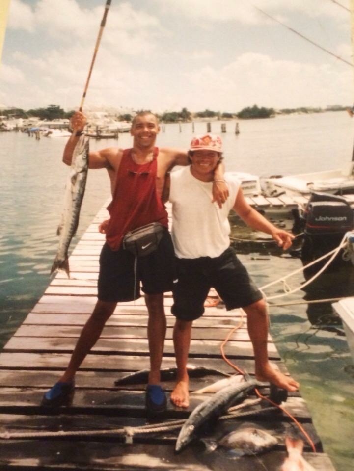 Proudly holding the barracuda I caught during an unforgettable fishing trip with a good friend.