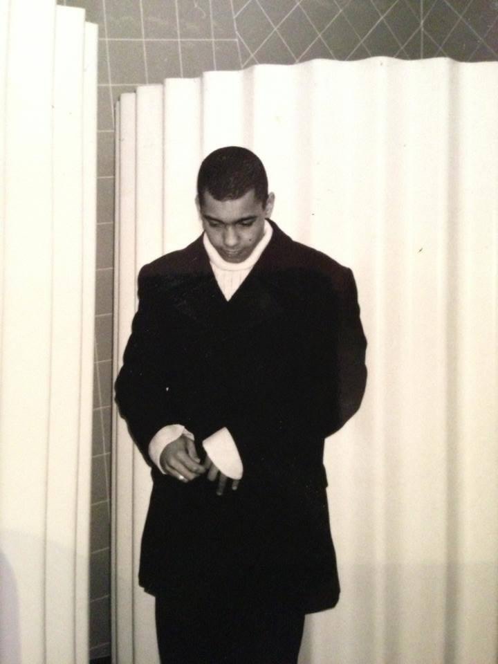 Young Chris in Gee Cross, looking sharp and ready for anything.