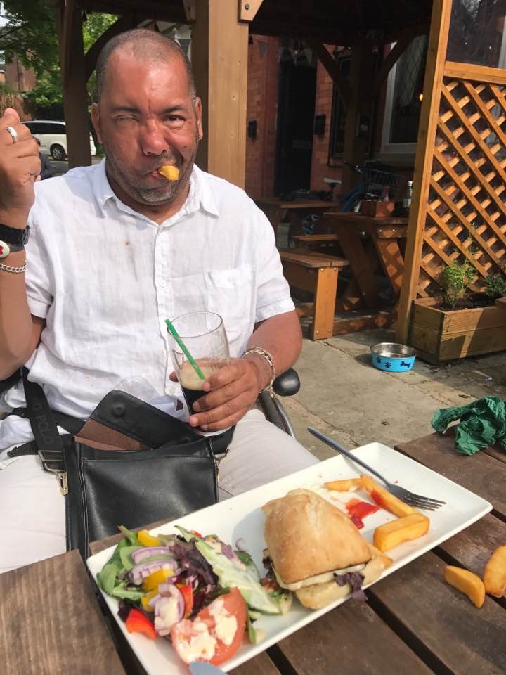Enjoying a meal in Gran Canaria and being photographed at exactly the wrong—or perhaps perfect—moment.